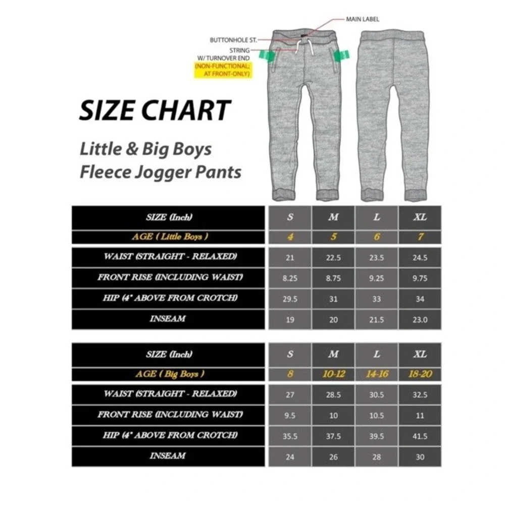 Southpole Boys' Active Basic Fleece Jogger Pants -Heather Gray‎ Size 7